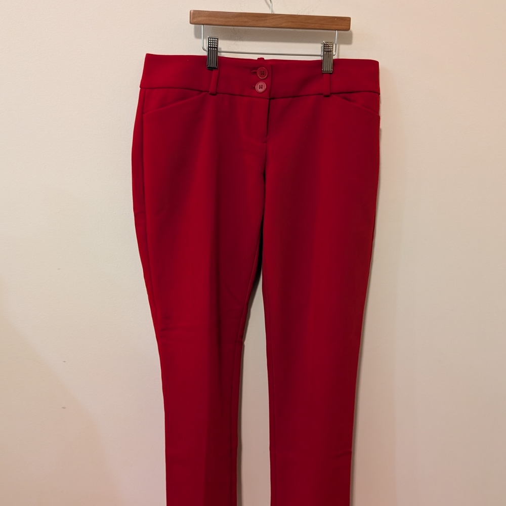 The Limited Slim Straight Leg Low Rise Red Dress Pants Size 4 - Picture 2 of 8